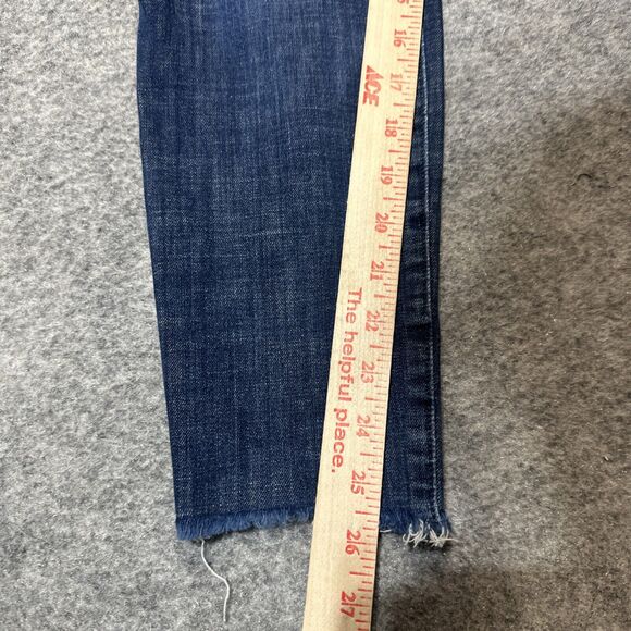 Gap‎ 1969 True Skinny Jeans 30R Super High Rise Dark Wash Blue Distressed - Picture 5 of 9